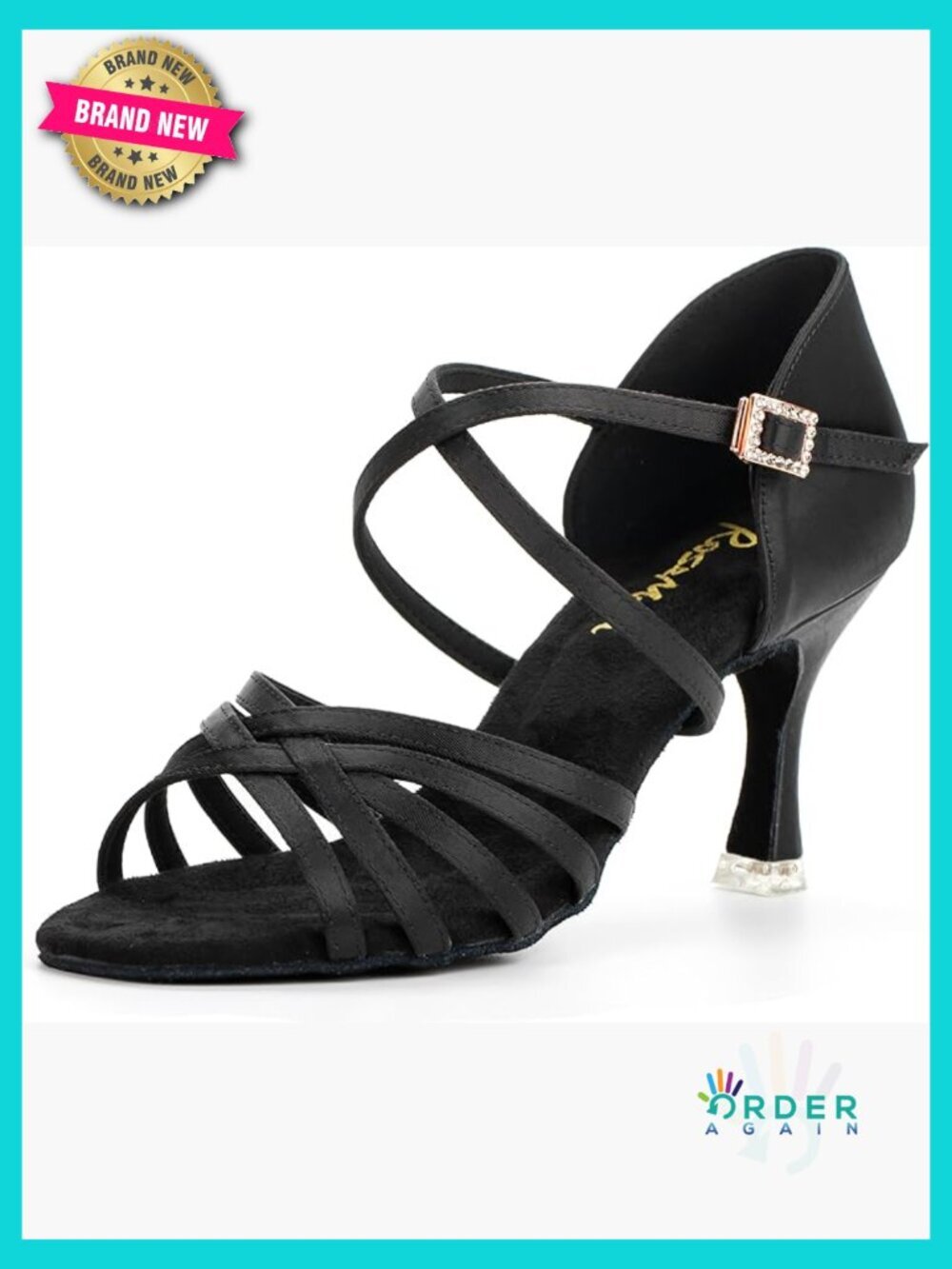 3" Heel Satin Latin Dance Shoes Salsa Practice Performance Heels